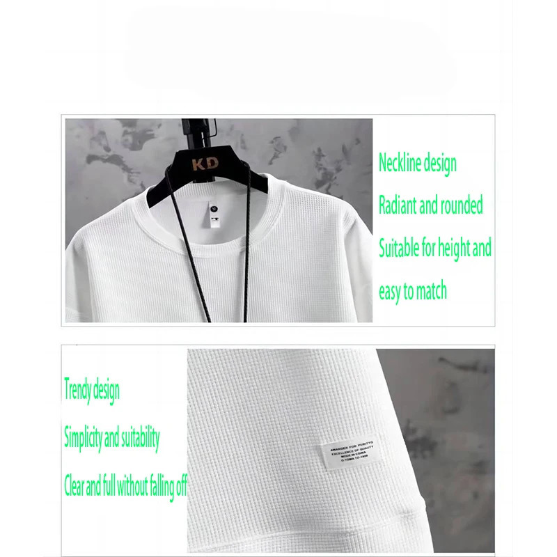Waffle Mens Summer Short Sleeve And Shorts Two Piece Sets Sports Casual Tracksuit Men Comfortable Cool Shorts Oversized Set 250320