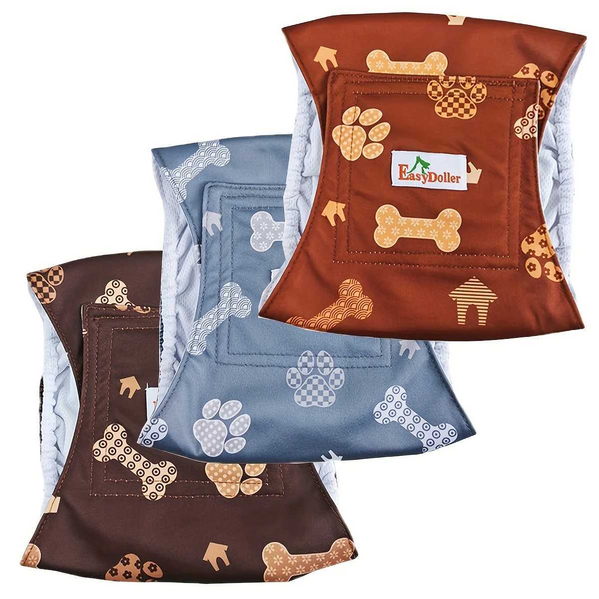 5 Reusable Mens Dog Diapers with Cute Paw Printing Pet Dog Diapers with Abdominal Packaging Leak proof Puppy Training Diapers Sanitary Pants Y250320