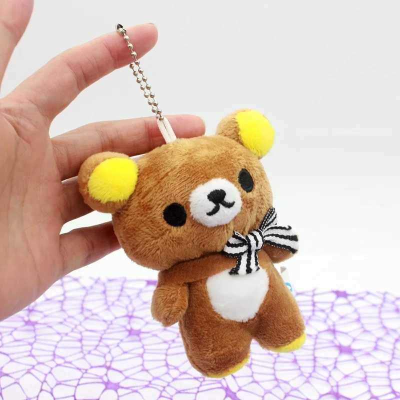 Kawaii Rilakkuma Cartoon Plush Toy Keychain Accessories Soft Fill Backpack Pendant Girl Boy Childrens Birthday GiftXJ250319