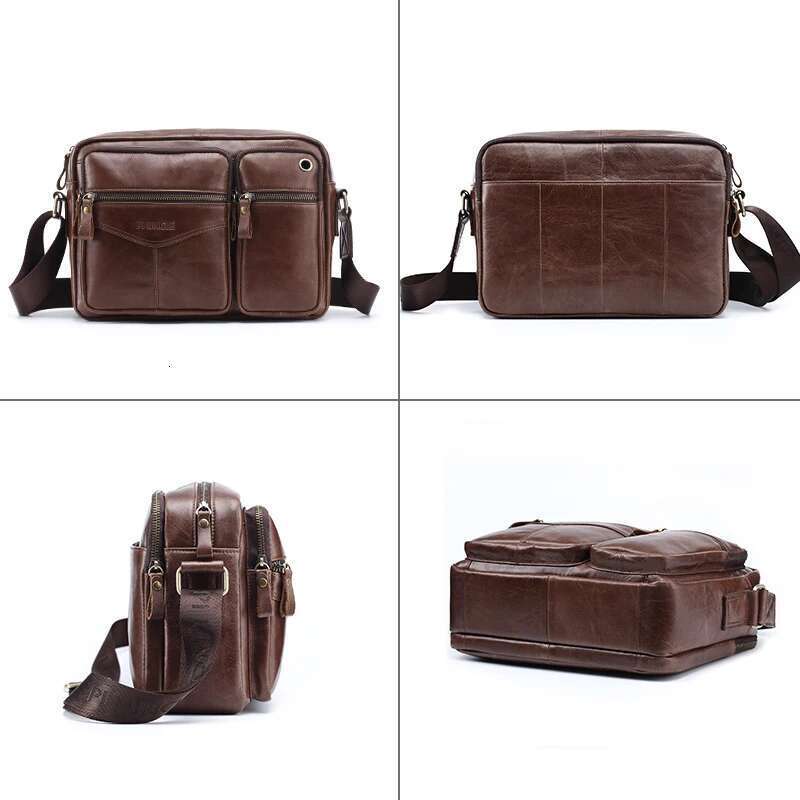 New 2024 Genuine Shoulder Casual Leather Men's Pad Messenger Male Business Crossbody Bag Hot Handbag for Men