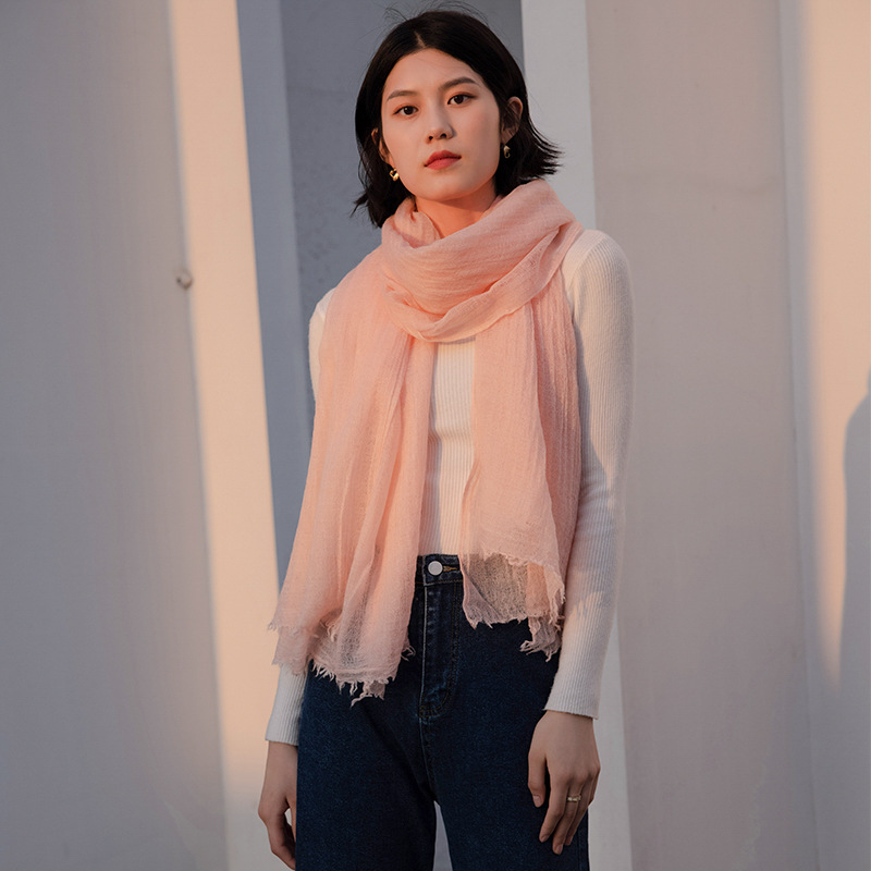K185 Thin wool scarf women 2025 autumn and winter new solid color scarf fashionable warm decorative shawl neck wholesale