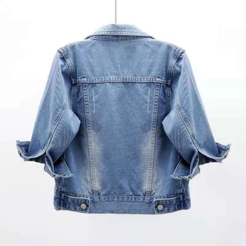 Womens denim jacket spring and autumn short shirt pink denim jacket casual top purple yellow purple blue loose top womens jacket 250317