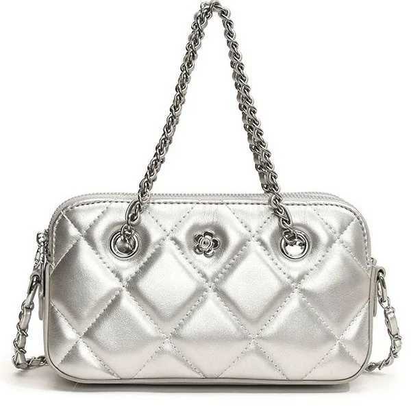 Xiaoxiangfeng Camellia Rhombus Crossbody Bag Womens 2024 New Fashion Versatile Shoulder Bag Commuter Handbag Y250319