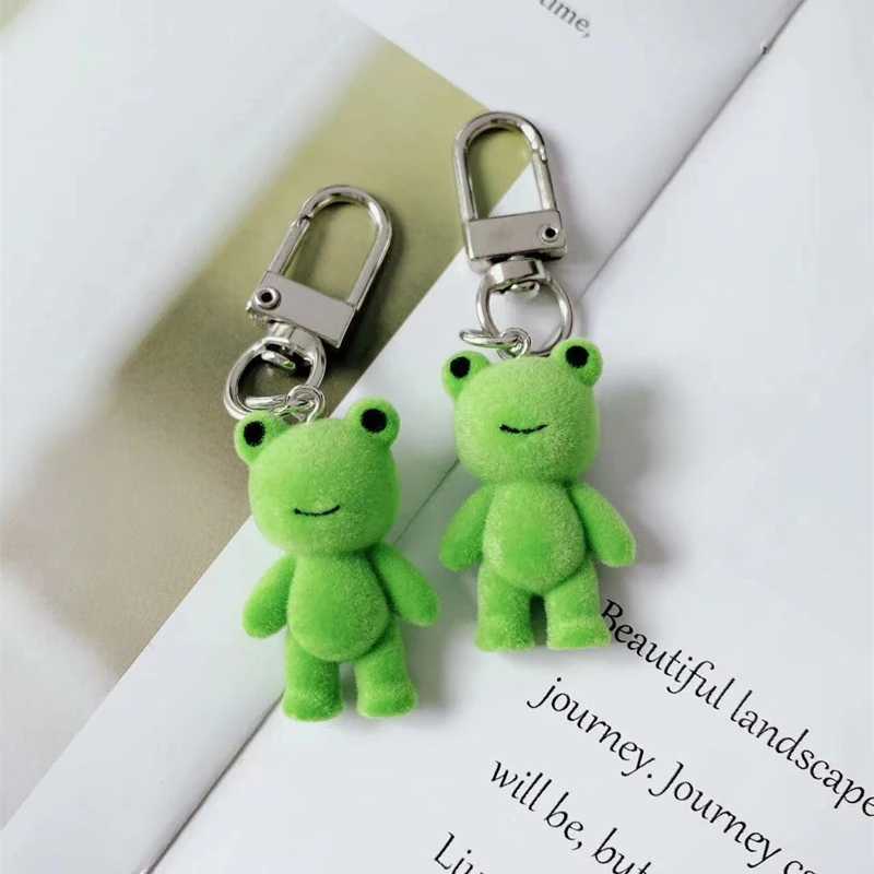 3D cartoon plush frog keychain cute keychain bag pendant backpack charm car decoration accessoriesXJ250319
