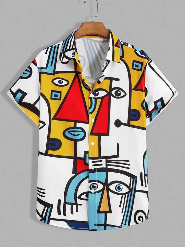 3D Cow Print Mens Short Sleeve Shirt Summer Everyday Mens Casual Shirt Outdoor Street Fashion Mens Short Sleeve Shirt M250320
