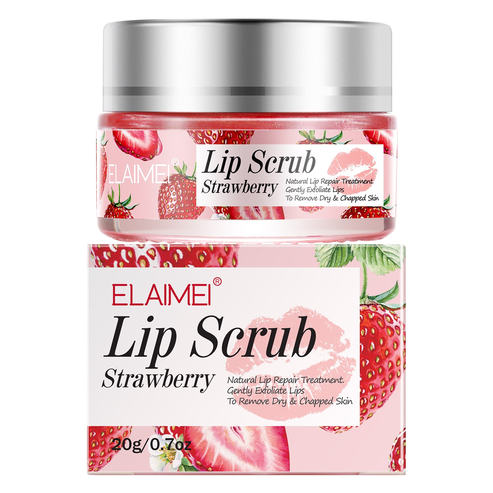 ENVISHA Moisturizing Nourish Strawberry Lip Care Scrub Balm Sugar Cream Exfoliating Repair Cleft Fine Lines Smooth Skin Care