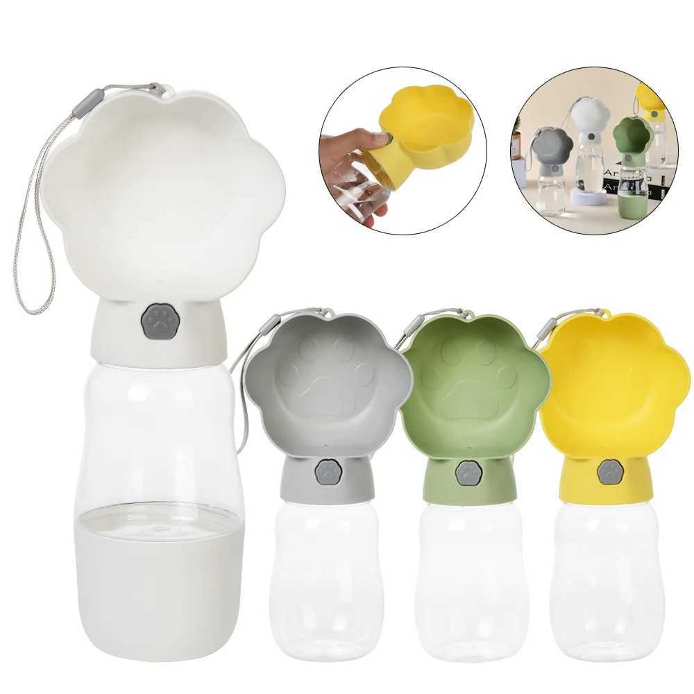 Portable dog water bottle suitable for small dogs cats durable leak proof puppies 2-in-1 food containers Chihuahua bulldog pet supplies Y250319