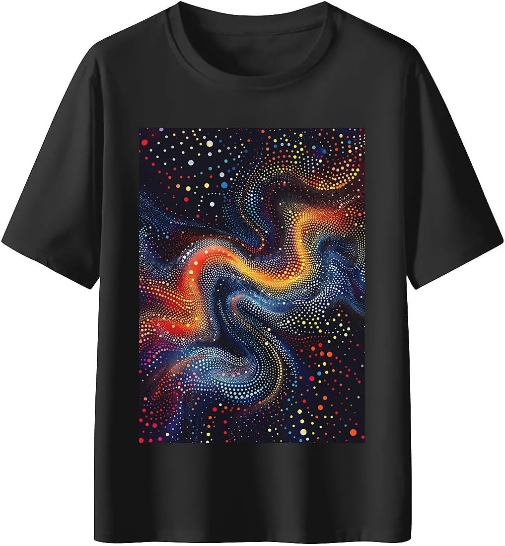 T shirt for Mens Mens Novelty T-Shirts Graphic 2D Print Summer Short Sleeve Colorful Dots Galaxy Shirts Tshirt Graphic Tee Casual Tops Clothes Short s