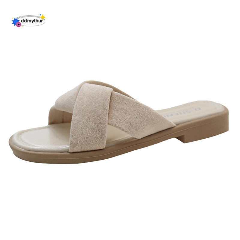2024 Summer New Chinese Cool for Women's Outwear with Fairy Style Low Heel Flat Bottom Slippers ddmythur