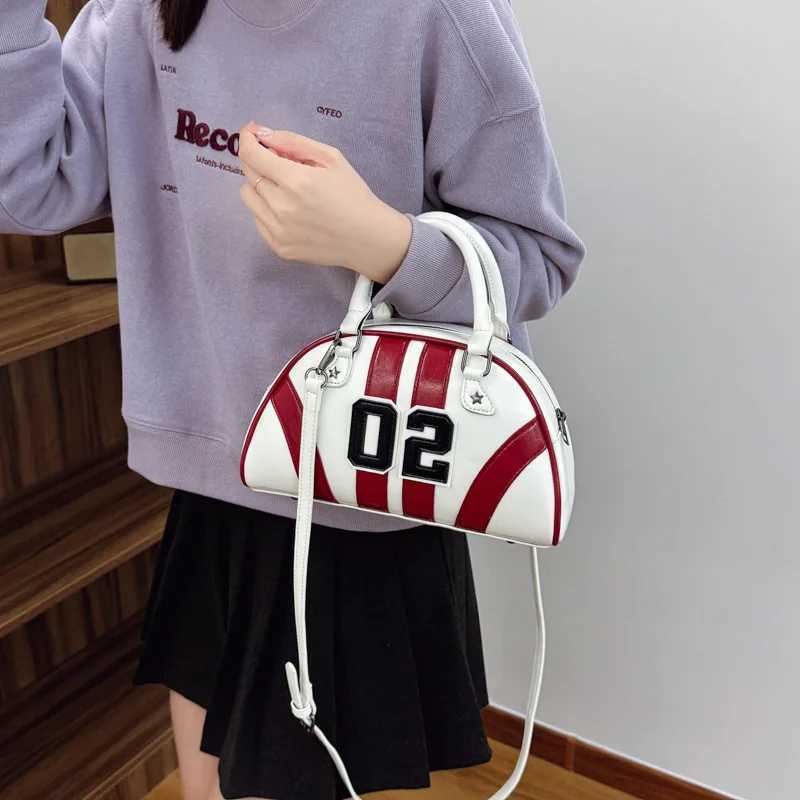 2024 New Korean Fashion Splicing Womens Casual One Shoulder Pillow Bag Y250319