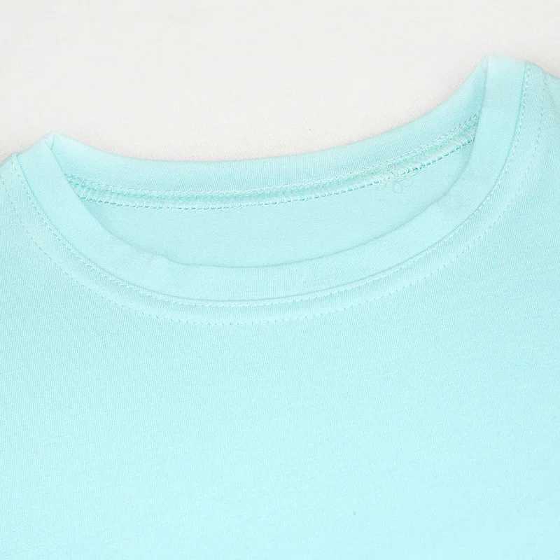 Baby girl T-shirt 6 to 9 12 18 24 months cotton short sleeved teenage boy T-shirt 13 14 years pink blue childrens clothingT250320