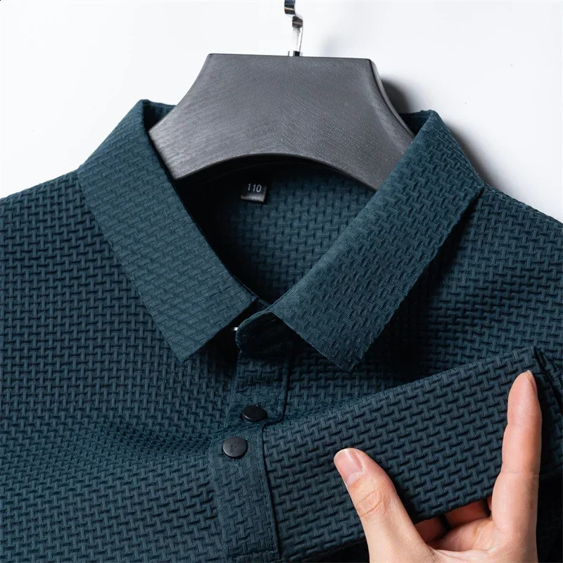 2025 Summer Mens Short Sleeve Tshirt Cool and Breathable POLO Shirt Business Casual Sweatabsorbing Top 250318