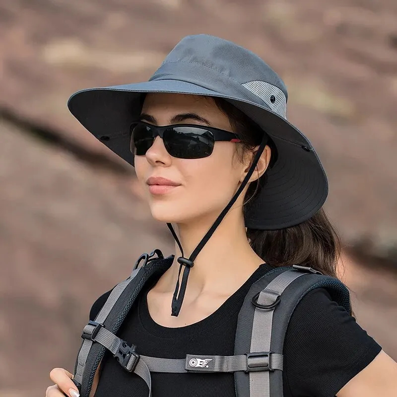 Xinbaoguan 100% Polyester Summer Outdoor Sun Hat Breathable Sun Hat Folding Sun Hat Female Ponytail Hole Fisherman Hat 250320