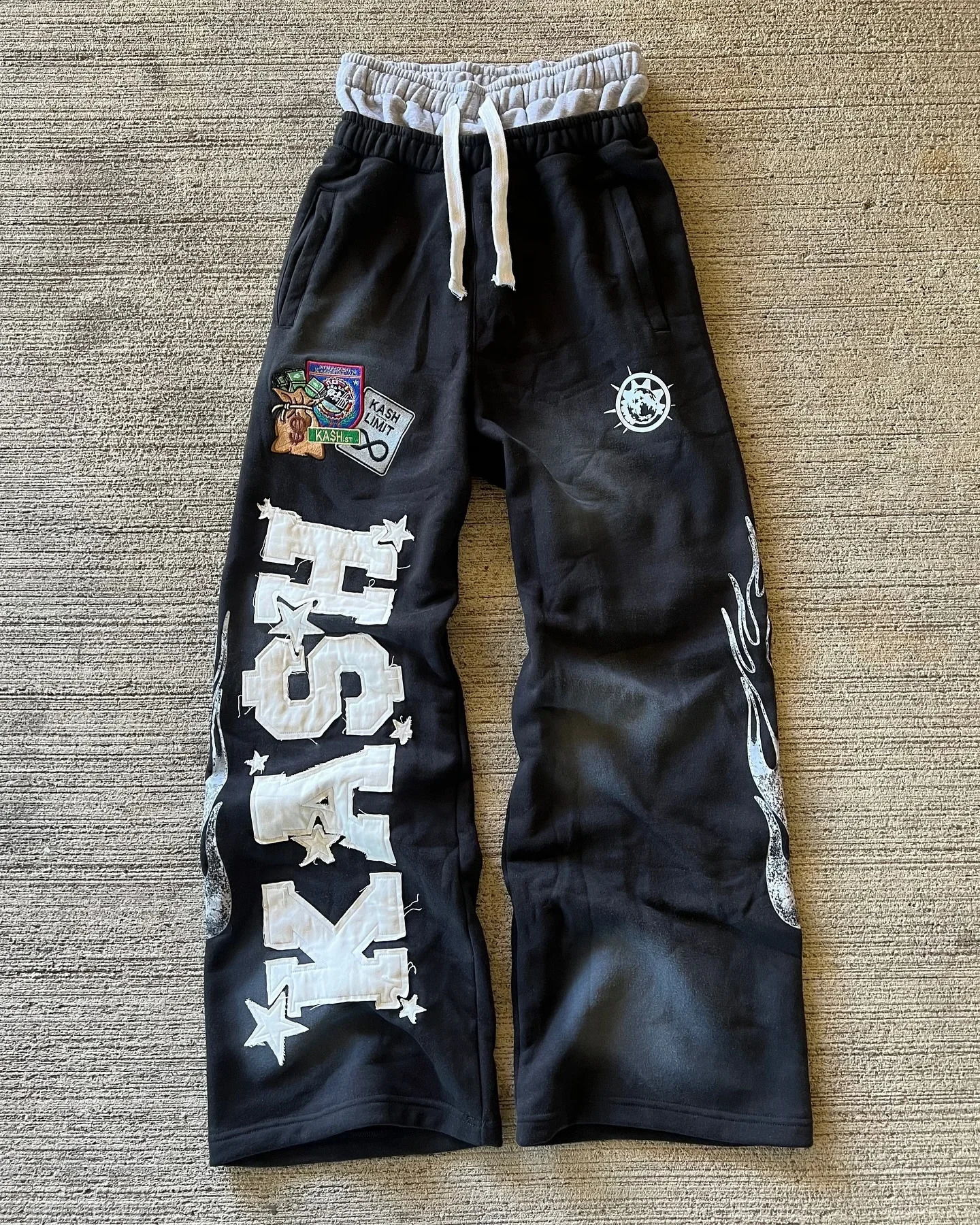 American sports pants Y2K mens Gothic hiphop letter patch retro doublelayer n pocket elastic waist jogging casual 250317