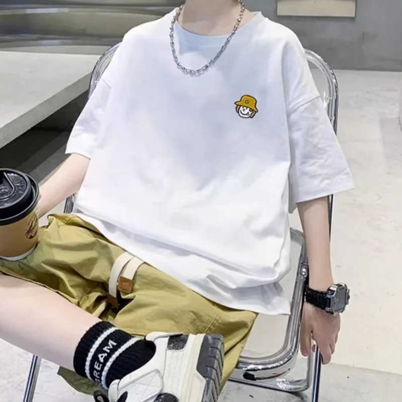 Childrens clothing boys short sleeved T-shirts summer childrens tops big boys summer pure cotton summer trend T-shirtsT250320