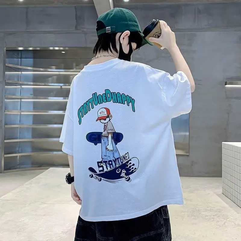100% pure cotton summer streetwear childrens cartoon printed T-shirt boys or girls short sleeved T-shirt childrens topT250320