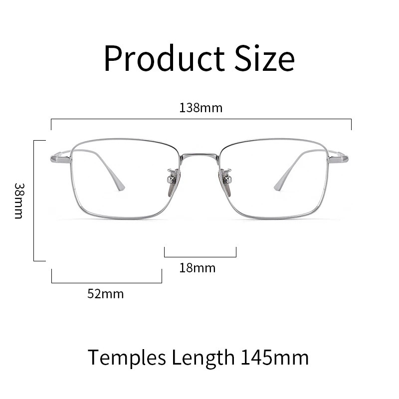 Xbora Mens Ultra Light Pure Glasses Frame Commercial Square Flexible Womens Prescription Glasses 1908 250228