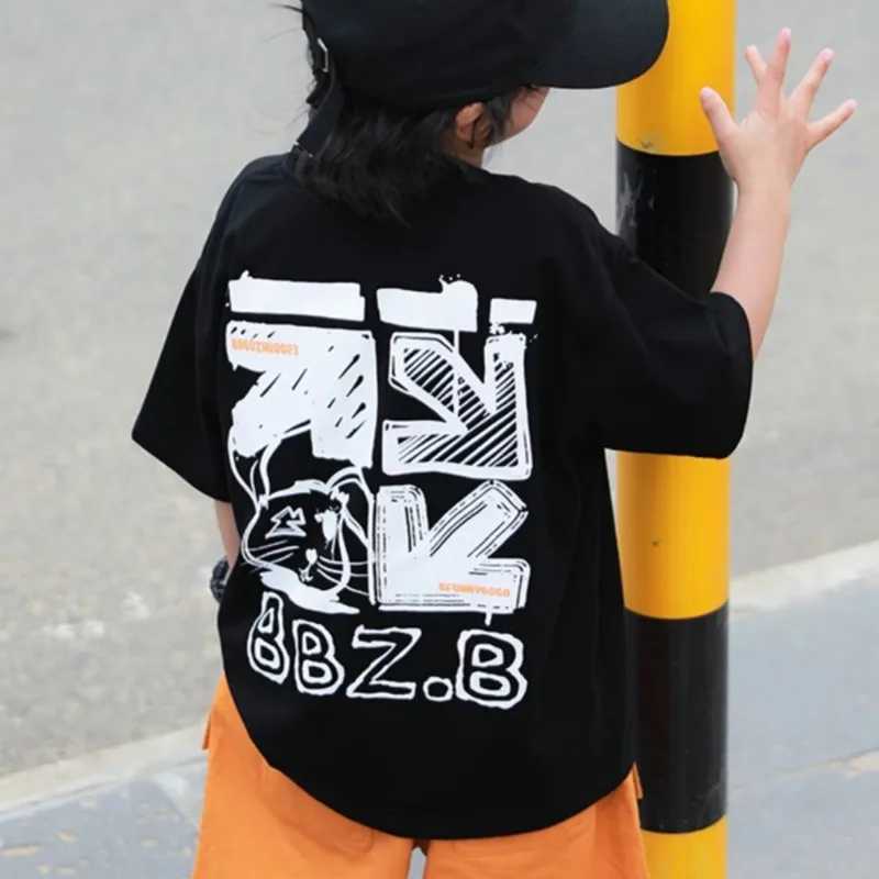 100% pure cotton summer childrens clothing cartoon fun printed T-shirt for boys or girls short sleeved top childrens fashion O-neck T-shirtT250320