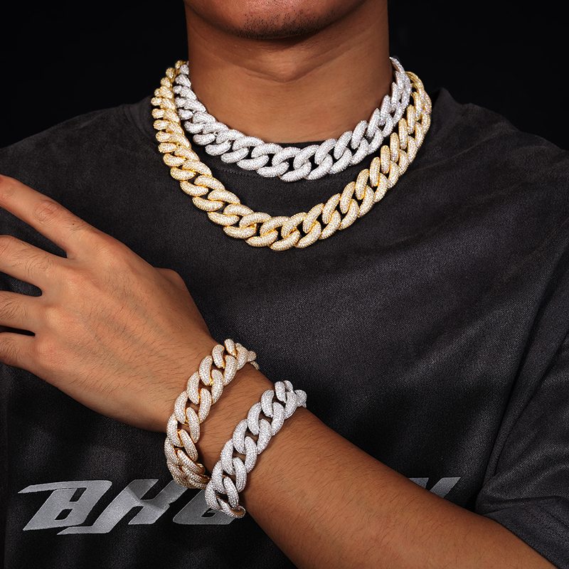 Fine Jewelry VVS1 D Color Moissanite Bracelet Cuban Chain 925 Silver Bracelet For Men Hip Hop Jewelry Gift