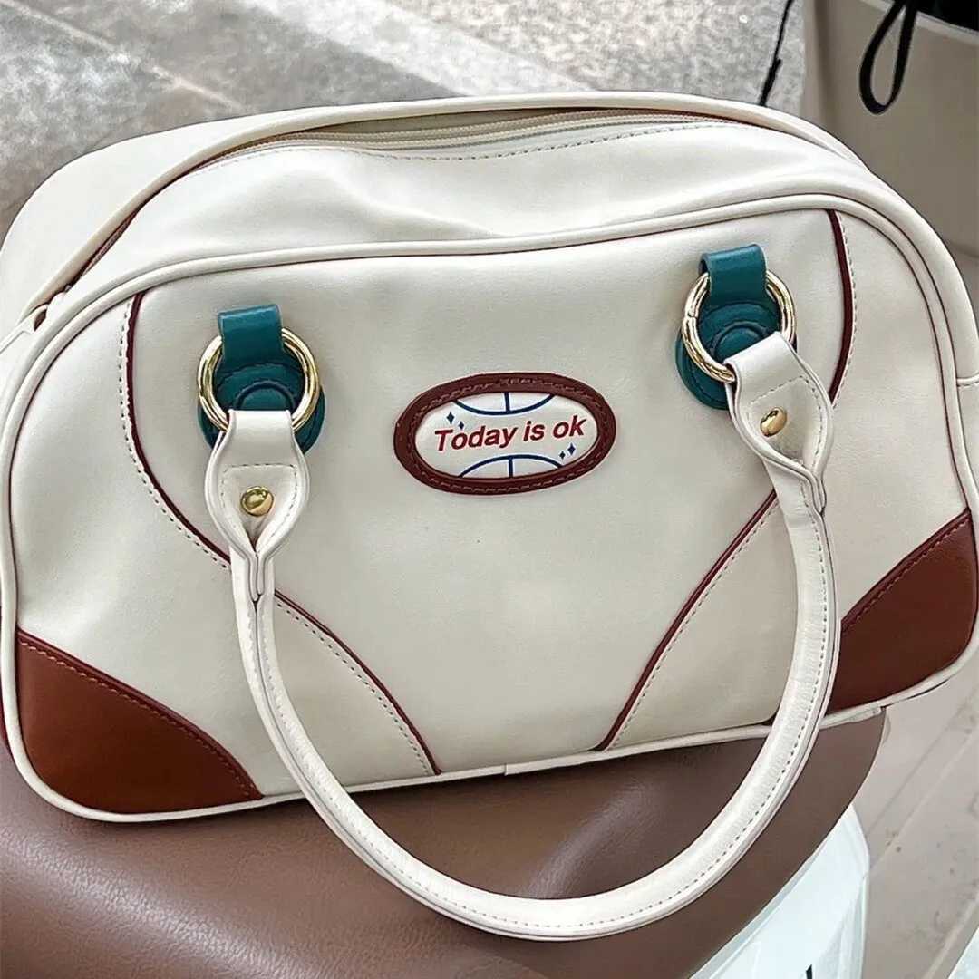 Womens shoulder support bowling bag American retro style portable college style backpack travel Y250319