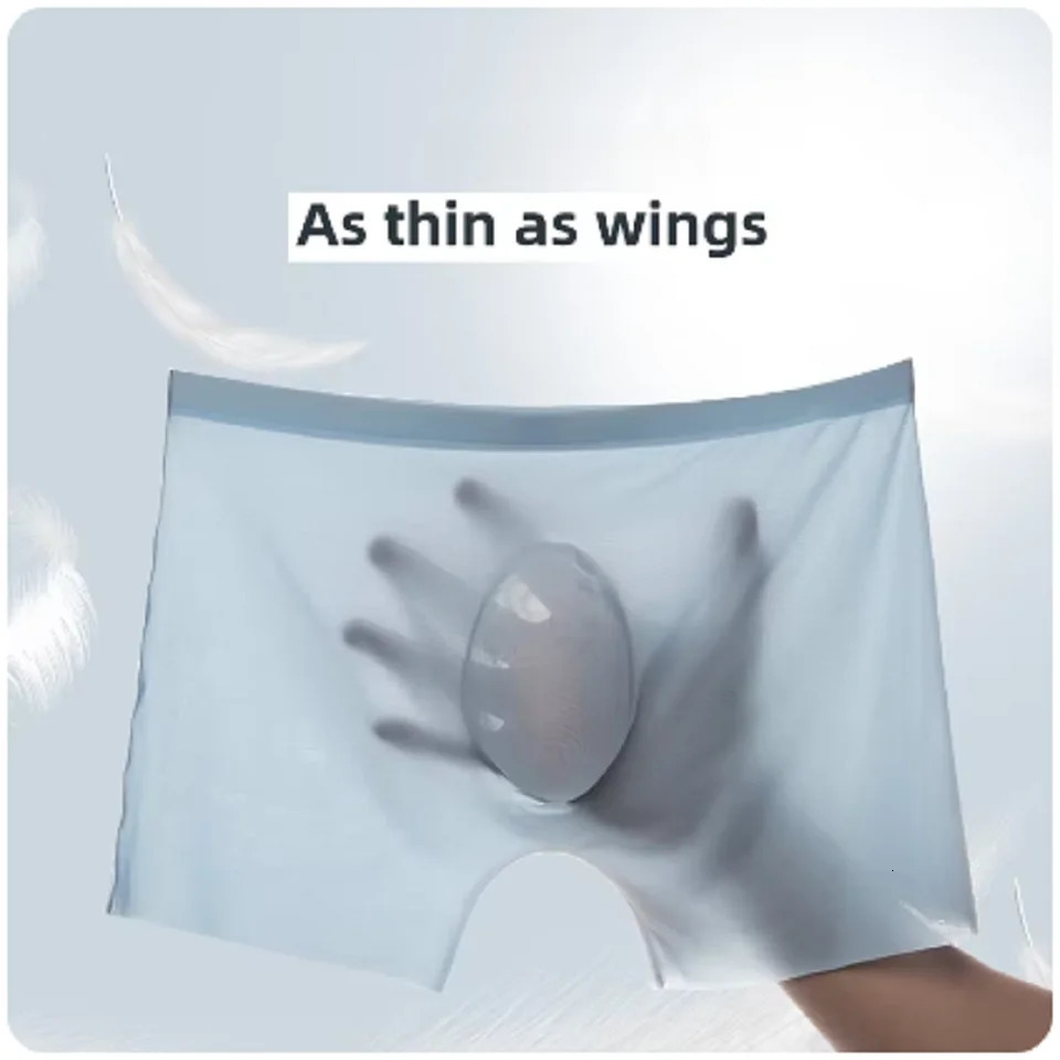 Mens Air Boxing Underwear L XL XXL Black and White Red 3D Single Layer Bag Cool Ice Silk Ultra Thin 250320