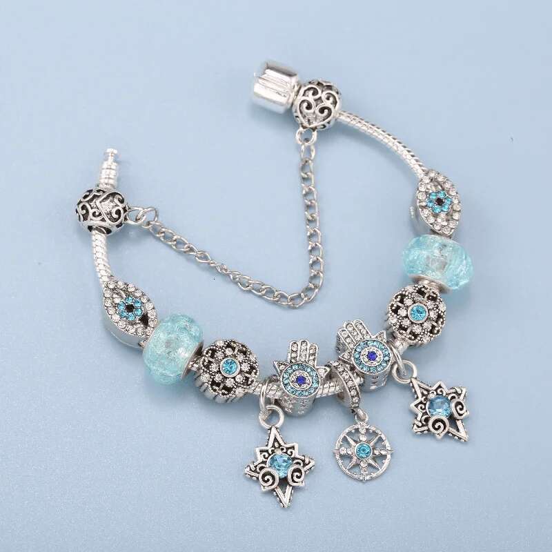 Shinning Crystal Eyes Beads Charm Bracelets Fit DIY Brand Bracelets For Women Men Girl Bijoux Pulseras Jewelry Gift