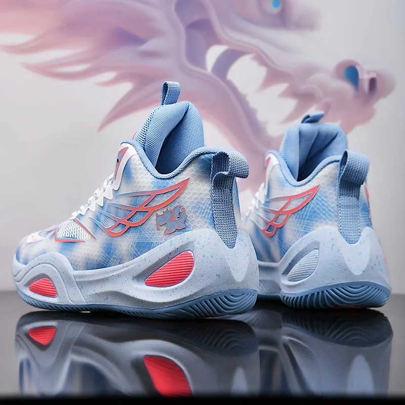 Mens basketball shoes fashionable sports shoes mesh breathable outdoor high-end basketball shoes lightweight design street basketball shoesW250320
