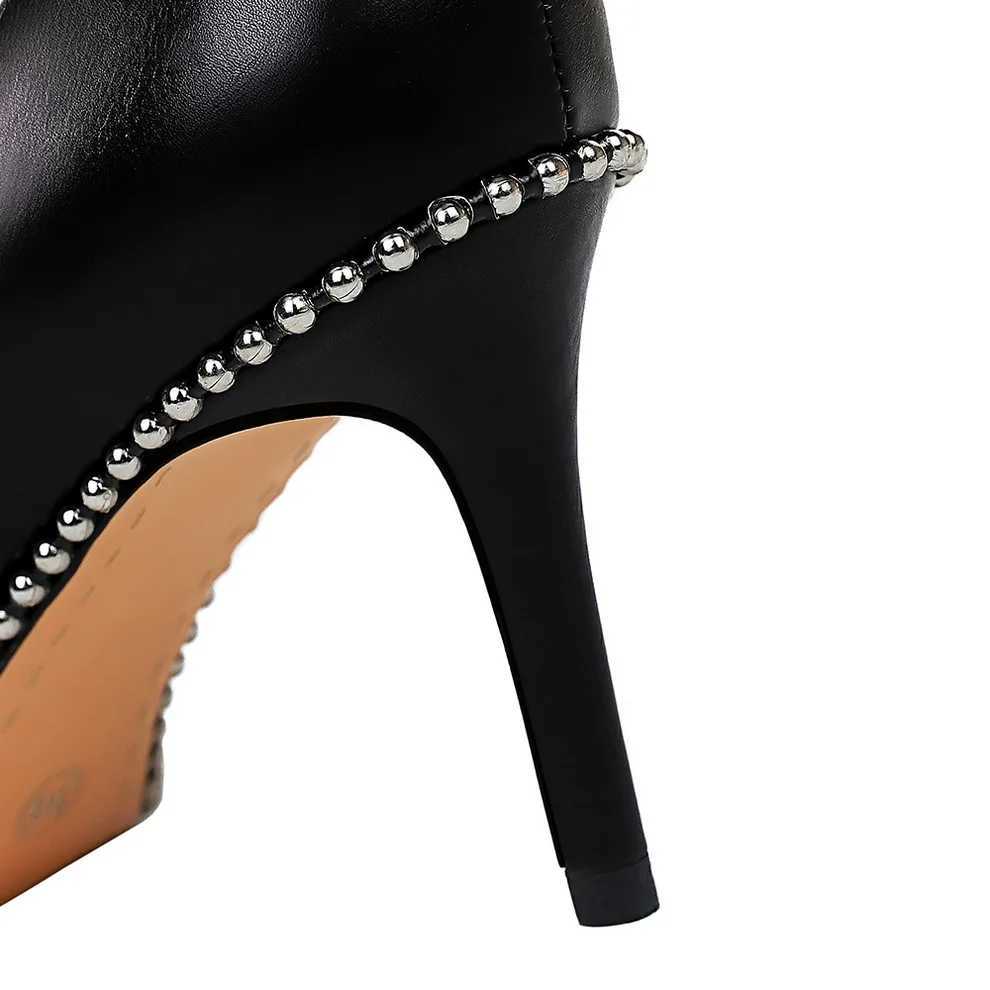 Wen 7.5cm 10.5cm high H screw pump womens fetish fine high heels low H scar strip walking shoes Y250319