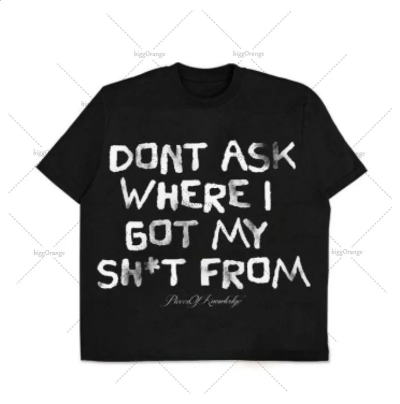 European and American street retro top punk Gothic oversized letter printed Tshirt unisex fashion version casual short sleeved shirt 250318
