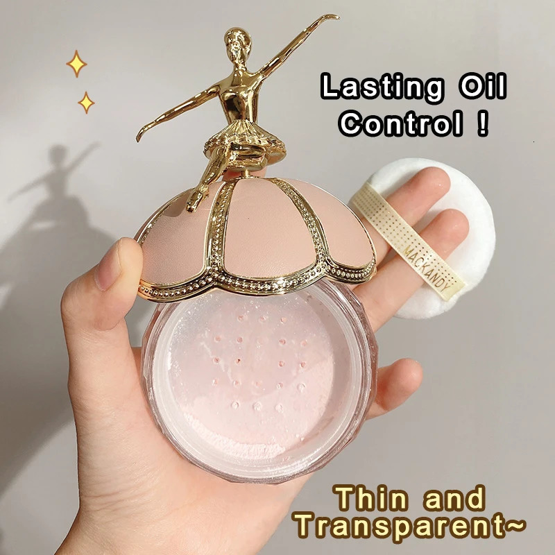Large capacity ballet dancer compact transparent set powder waterproof oil control high coverage loose powder cosmetics 250319