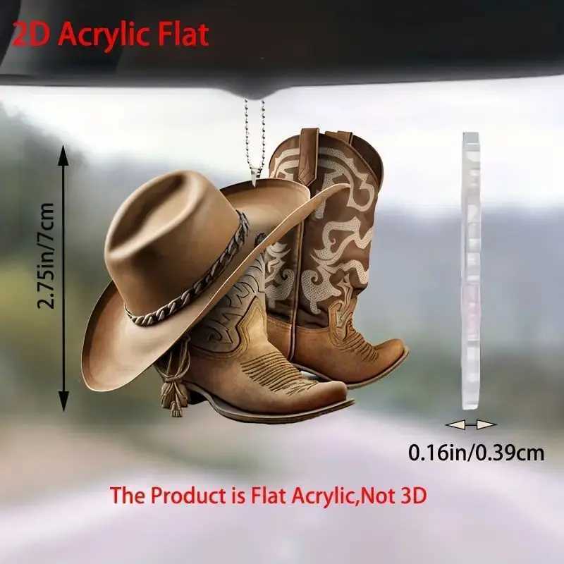 Acrylic Western Cowboy Boots Keychain Felt Hat Boots Texas Farm Saddle Western Backpack Family Party KeychainXJ250319