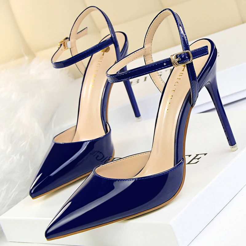 Bigtree shoes Fi sandals Wen 2025 patent leather High H Wen sandals summer high heels sandals Pointed Toe Wen pump Y250319
