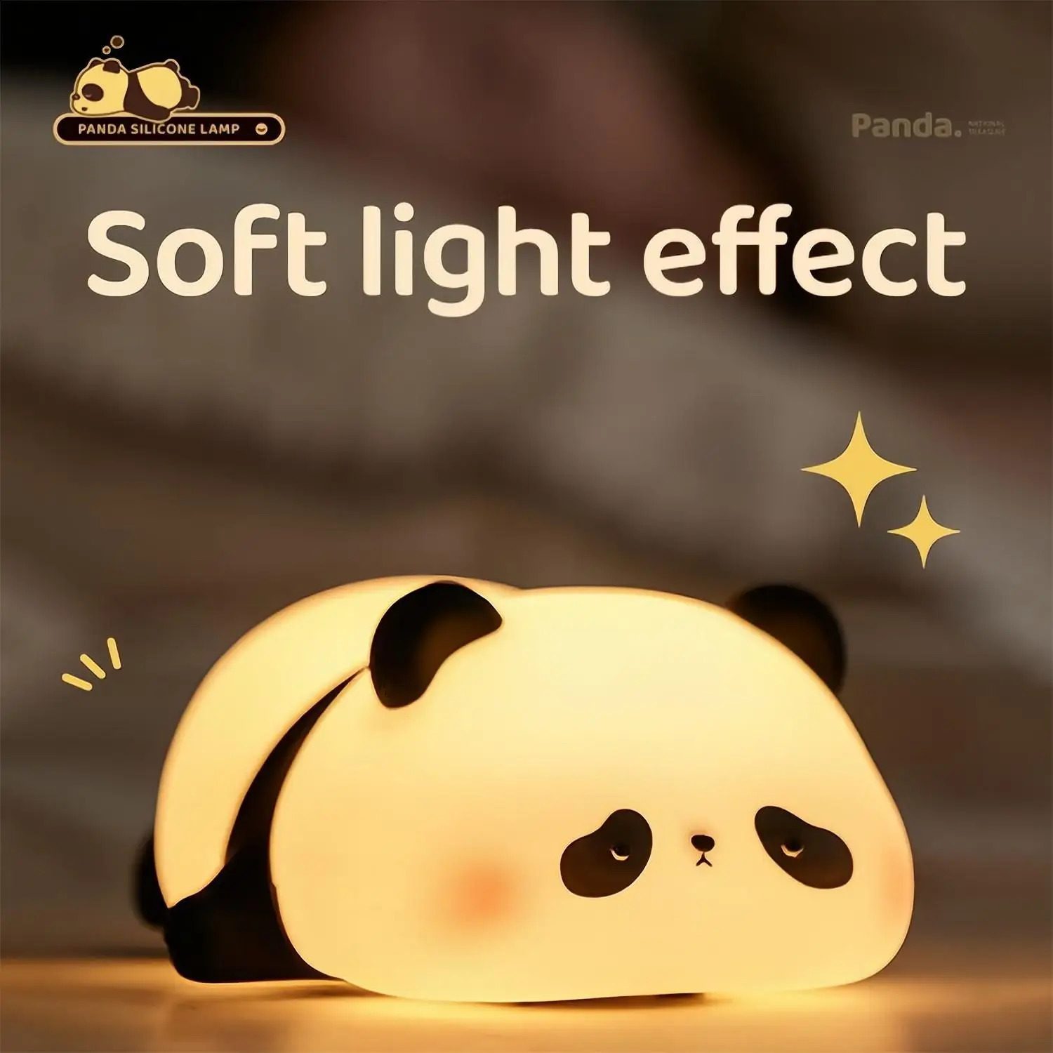 Cute Panda LED Night Lights Lion Silicone Sleeping Lamp USB Rechargeable Timing Bedside Baby Nightlights For Birthday Gift 250319