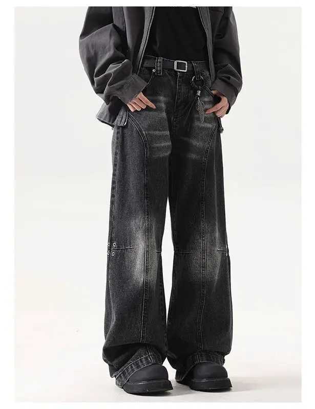 The street trend in the United States is a mix of hip-hop and personalized washed straight leg jeans loose and wide leg casual pants and y2k for both 