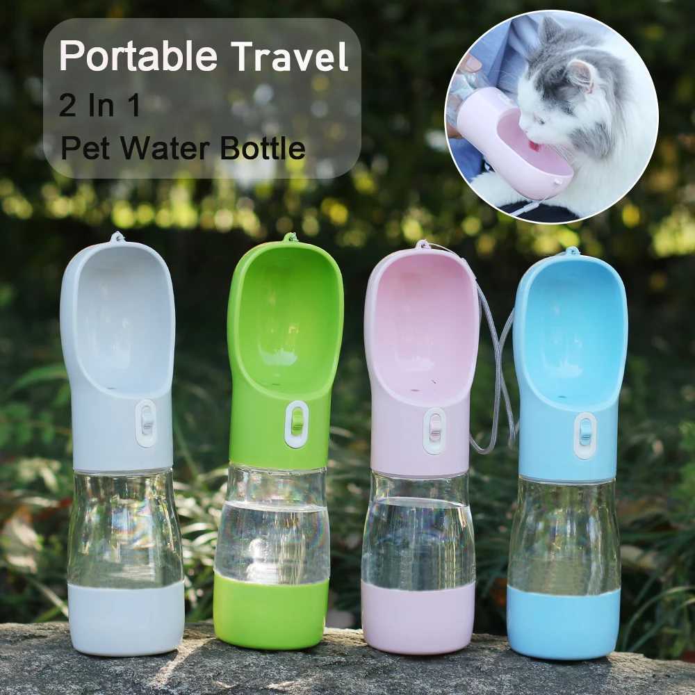 Portable pet dog water bottle with food container small dog and cat water dispenser suitable for small and large dog travel Chihuahua drinking bowl Y2