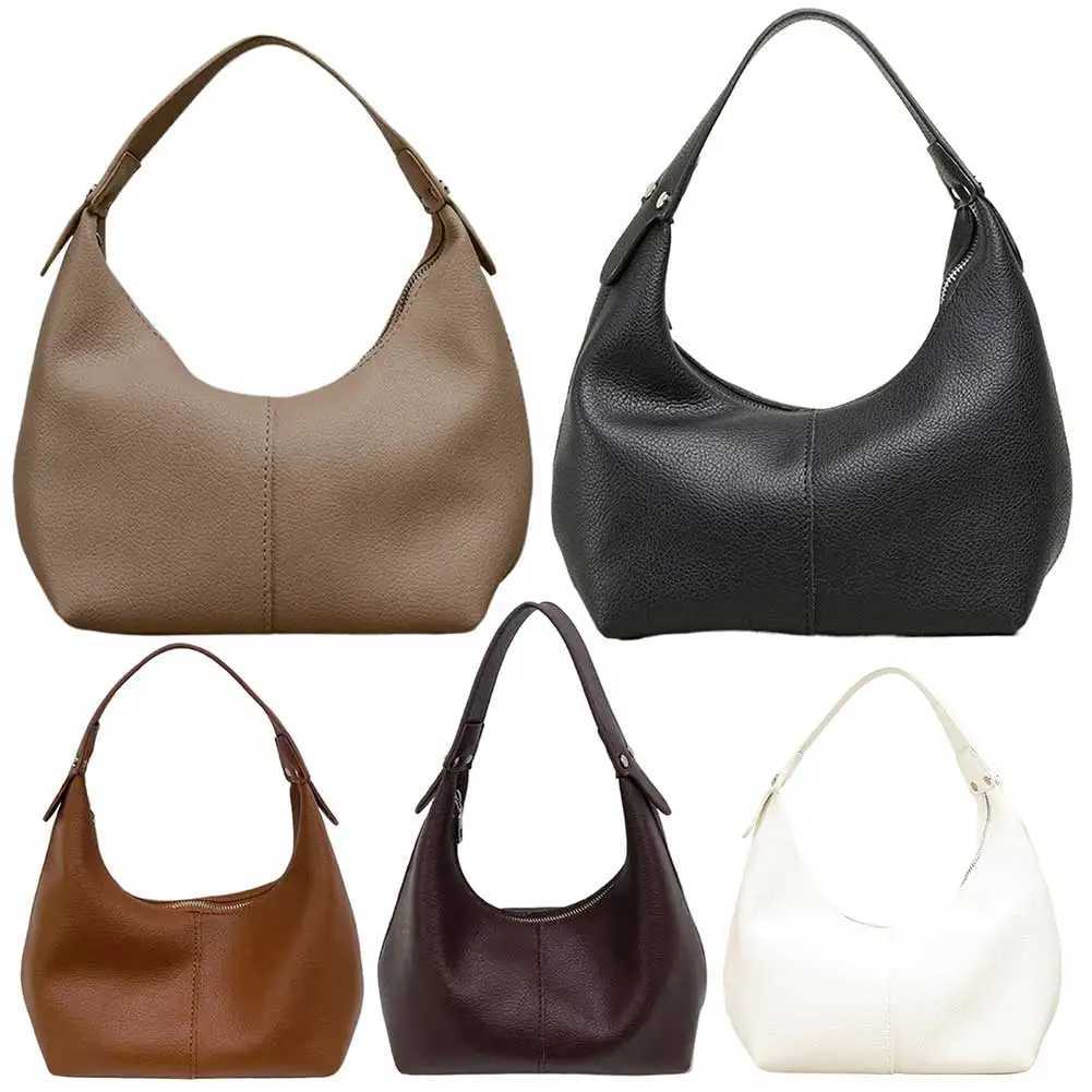 Womens Retro Underwear Bag PU Leather Simple Shoulder Bag Solid Color Casual Armrest Bag Y250319