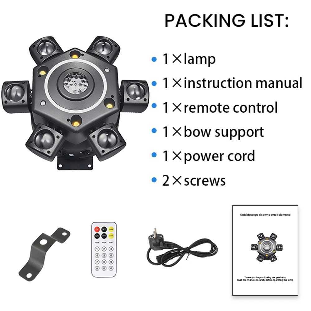 Professional 100W Lyre Beam Mobile Heads 6 Arm Bee Eye Moving Head RGBW Rotating Disco Ball DMX DJ Party Nightclub Stage Light Z250320