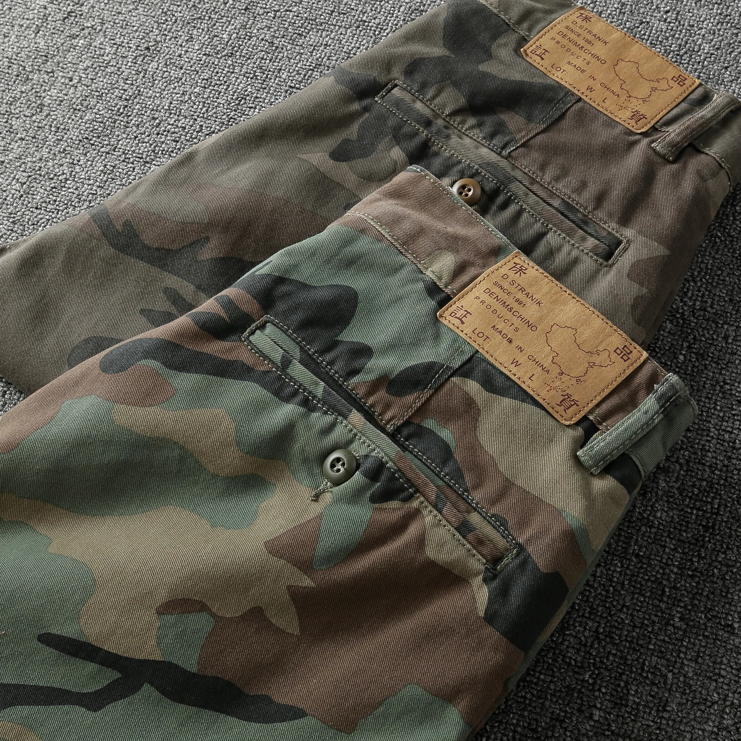 Summer American retro diagonal heavyduty camouflage cargo shorts mens pure cotton loose casual five point pants 250319