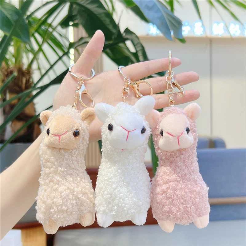Cartoon Cute Alpaca Plush Pendant Creative Kawaii Doll Keychain Fashion Student Backpack Decoration Accessories Birthday GiftXJ250319