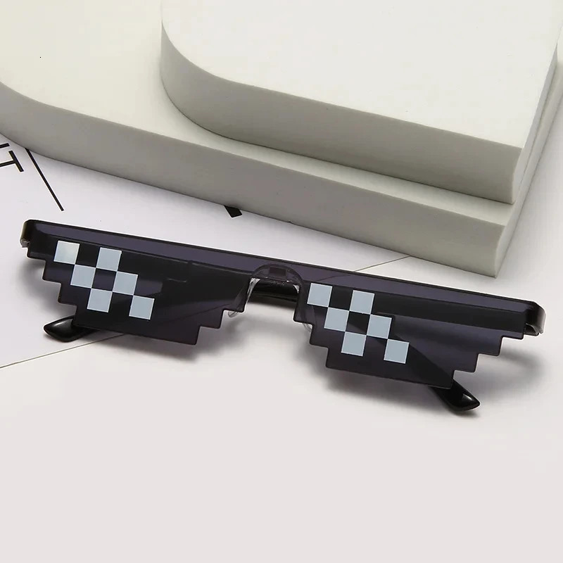 Mosaic Sunglasses For Mens Womens Pixel Black Retro Gamer Robot Sunglasses Cool Party Vintage Shades Eyewear 250320