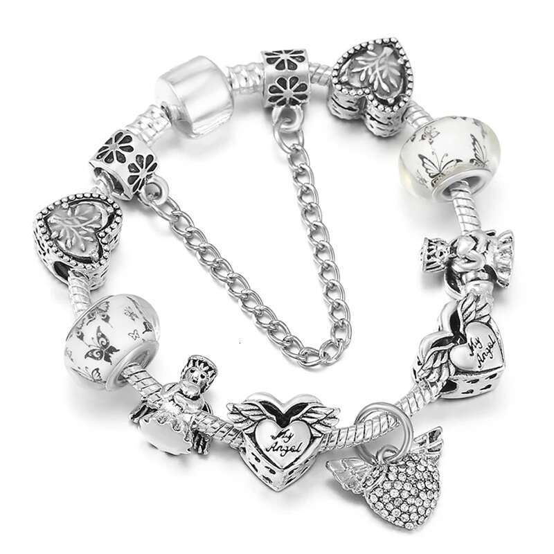 Authentic Silver Color Classic Snake Chain Charm Bangle & Bracelet Sterg Silver Plated Bracelets for Women Mother Men Jewelry
