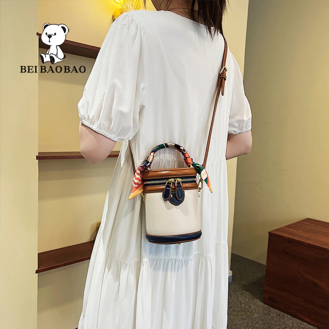 Handbag Makeup Bag Fashion Cylindrical Shoulder Bag Cross Body Bag 250317