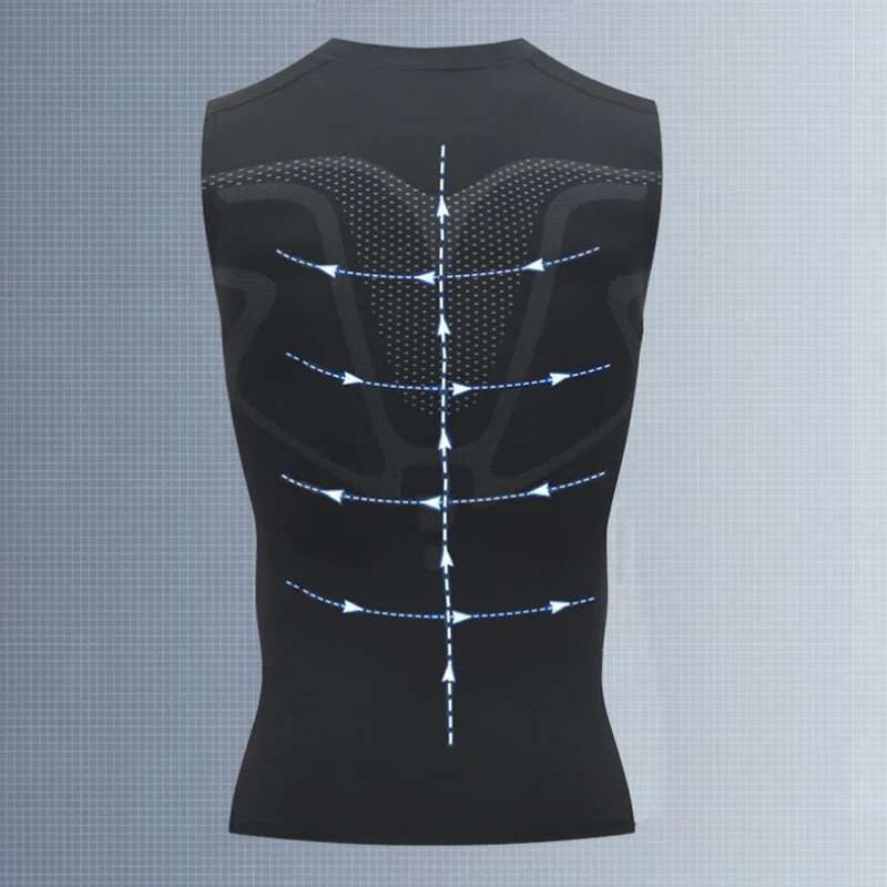 Men's compression vest, sleeveless gym shirt, quick drying sportswear, fitness, strength training, muscle training tops