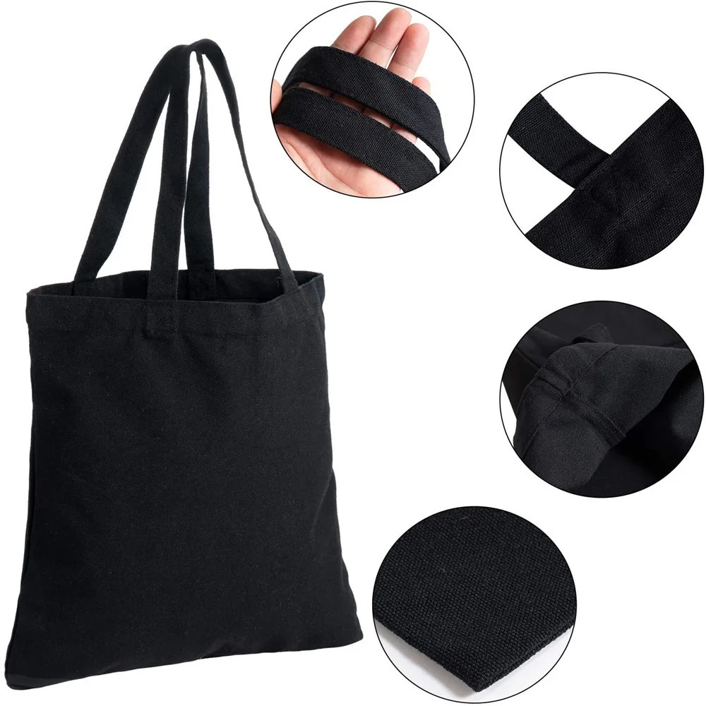 Canvas Shopping Bag for Women Shoulder Bags Shopper Handbag Commute Grocery Handbags Text Print New Fashion Eco Storage Tote R250320