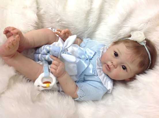 NPK 20 inch fully drawn regenerated doll Raven Lifelike soft touch baby girl 3D skin with visible veins and root hair W250320