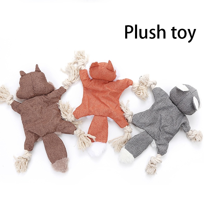 Sounding Plush Cleaning Tooth Training Interactive Fun For Dog Play Pet Supplies Dog Accessories Bone Molar Chew Cute Chew Toy