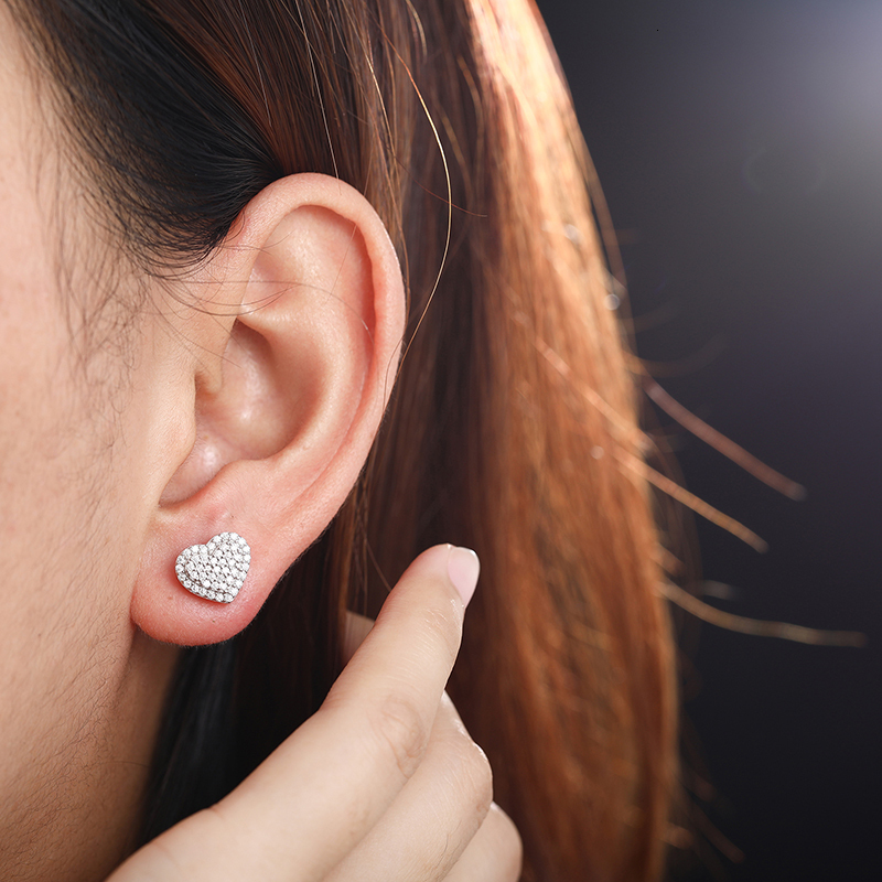 Heart Moissanite Earring Silver 925 Fashion Earring For Women Fine Jewelry