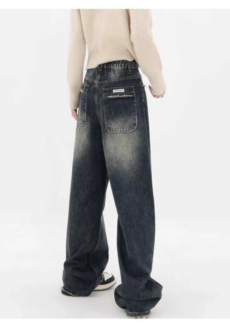 Harajuku Y2K loose jeans womens streetwear retro fashion high waisted pants high street loose wide leg jeans womenT250319