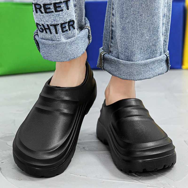 Mens toe shoes comfortable EVA anti slip and oil proof shoes outdoor luxury sandals travel and fishing rain shoes Y250320