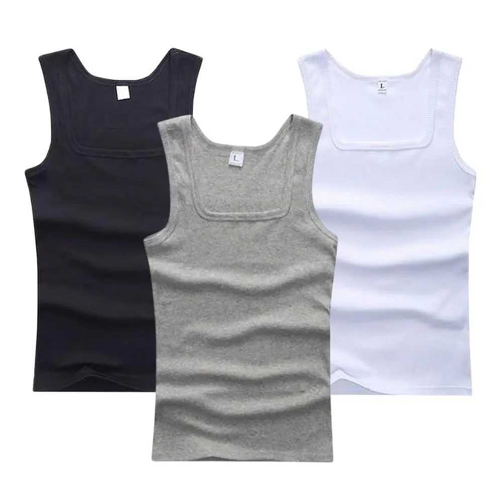 Hot selling summer mens and womens basic elastic vest pure cotton sleeveless mens T-shirt fitness T-shirtXJ250319